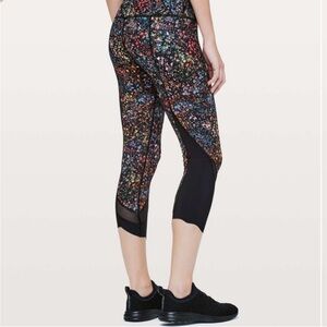 Lululemon floral winder under cropped leggings. Like new condition worn once.